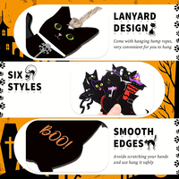 10 bannières en bois noires pour Halloween, motifs de citrouilles et de sorcières. Pour les fêtes, la récolte, les mariages. Suspendez n'importe où.