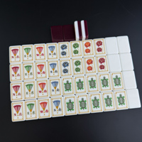 HIMORE Juego de Fichas de Mahjong Americanas de Lujo de 4 Capas de Acrílico Morado, Estilo Moderno, para Entretenimiento en Piscinas