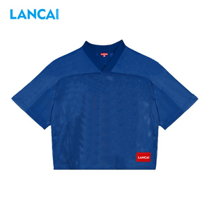 Dongguan Lancai Manufacturer Custom Printed Casual Sports Oversized Cropped Boxy Tees 100% Polyester Jersey Mesh t <b>Shirt</b> for <b>Men</b> - Product Image 1