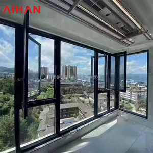 Aihan Trung Quốc phổ biến phong cách thiết kế đơn giản ban đầu sản xuất tùy chỉnh nhôm hai lớp kính cửa sổ - Product Image 1
