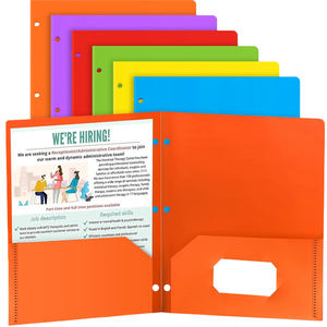 Sac à documents en plastique PP recyclable avec poche, couleurs et logo personnalisables pour les entreprises, les écoles et les bureaux - Product Image 1