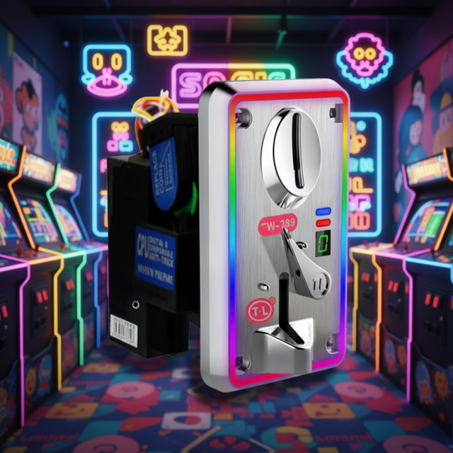 Factory Price TW-389 High Electronic Coin Acceptor 12V LED Crane Machine Plastic Coin Pusher Front Insertion Amusement Board