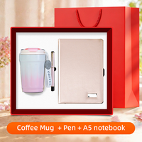 Ensemble cadeau promotionnel : tasse à café, stylo à bille, carnet A5, pour le travail au bureau, usage quotidien, réunion de clients, logo personnalisé en stock, fournisseur