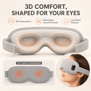 Masque chauffant pour les yeux sans fil rechargeable, coussin chauffant pour les yeux, blocage de la lumière, housse lavable pour les yeux secs - Product Image 4