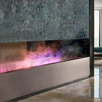 Insert de cheminée électrique à vapeur d'eau 3D de 750 mm avec flamme LED et télécommande pour hôtel, villa, intérieur