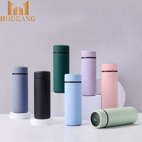 Bouteille d'eau en acier inoxydable 350ml 500ml, logo personnalisé, thermos intelligent avec affichage de la température par LED, peinture en caoutchouc mat, bouteille avec logo personnalisé