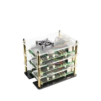 Caja de Refrigeración Apilable para Raspberry Pi 5 5B 4B 3B+, Carcasa Protectora de Acrílico con Soporte