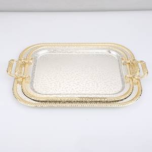 Plateau de service en métal rectangulaire fait à la main Plateau à motifs turcs écologiques - Product Image 2