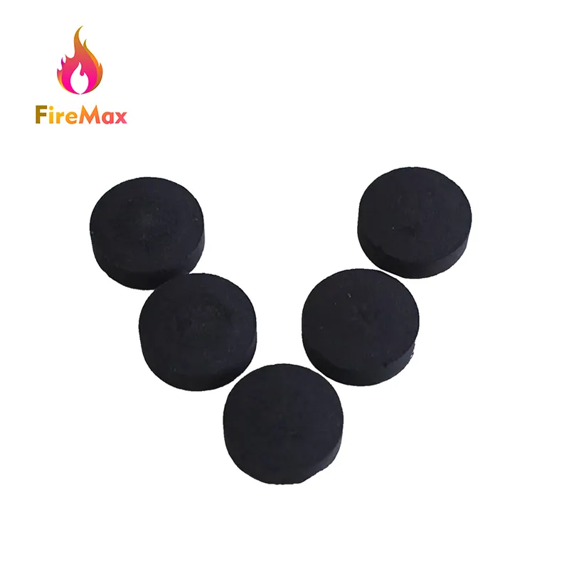 FireMax Fruitwood 인스턴트 라이트 숯 라운드 Soild 물 담뱃대 숯 덜 애쉬 향 Shisha 숯