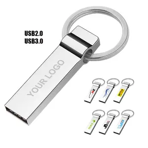 LOGO Metal pendrive USB 2.0 3.0 stick 1GB 2GB 4GB 8GB 16GB 32GB 64GB 128GB wholesale USB Flash Drive custom usb stick