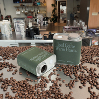 Boîte en fer métallique mate de qualité alimentaire pour grains de café, imprimée sur mesure, 150g, 200g, 450g, avec valve d'aération