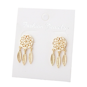 Nouvelles Boucles d'Oreilles Pendante en Alliage Tendance Style Bohème <span class=keywords><strong>Attrape</strong></span>-rêves Plume pour Femmes Filles Cadeau Bijoux de Mode - Product Image 6