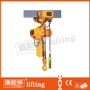 Palan à chaîne électrique certifié CE 1 tonne 1000kg Capacité de levage Type de <span class=keywords><strong>suspension</strong></span> à crochet pour la construction en élingue de câble métallique - Product Image 2