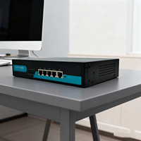Switch PoE Inteligente Administrado Profesional de 5 Puertos 10/100/1000M con Soporte VLAN para Hotel/Oficina, 200+ APs, 1 Año de Garantía, CE, RoHS, FCC, 120W
