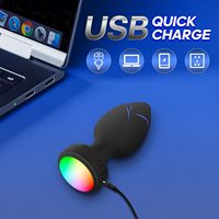 Vibromasseur anal, 10 modes de vibration - Vibromasseur anal avec lumière LED et télécommande, base ronde, jouets et jeux sexuels pour adultes