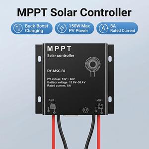 Contrôleur de charge solaire <span class=keywords><strong>MPPT</strong></span> 8A 12V/24V, convertisseur <span class=keywords><strong>DC</strong></span> élévateur/abaisseur pour système solaire hors réseau - Product Image 1