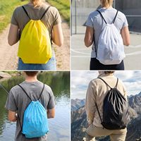 Sac à dos à cordon personnalisé, écologique, minimaliste, en polyester, grande capacité, imperméable, pour le sport, le gym, le rangement, unisexe