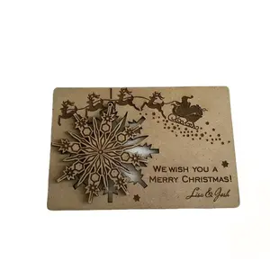 Kartu Ucapan harapan kustom serpihan kayu pesan pribadi hadiah amplop terima kasih kartu laser terukir kartu bisnis kayu