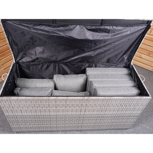 Ajunion <span class=keywords><strong>wicker</strong></span> mây vườn hộp lưu trữ đồ nội thất sân vườn đệm hộp lưu trữ với bánh xe - Product Image 2