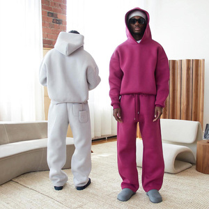 Conjunto <span class=keywords><strong>de</strong></span> Sudadera y Pantalones Deportivos Personalizados, 100% Algodón, Felpa Francesa, Trajes Deportivos Casuales, Conjuntos <span class=keywords><strong>de</strong></span> Sudadera con Capucha y Pantalones Deportivos - Product Image 2