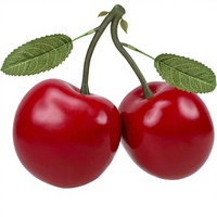 Oversized rode kunstmatige grote kersenbos fruitversiering voor thuis, keuken, feesttafel, fotografie-accessoire