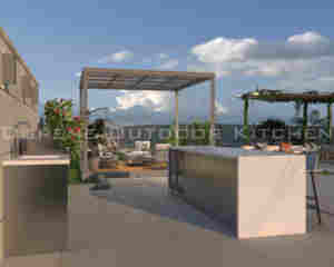 Cozinha Modular Moderna em Aço Inoxidável Dorene <span class=keywords><strong>2026</strong></span> com Churrasqueira, Geladeira e Pia para Cozinha ao Ar Livre, Suprimentos para Jardim em Apartamento - Product Image 2