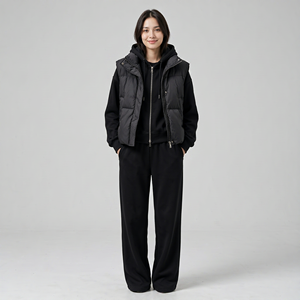 Conjunto de Chaqueta Acolchada Rosa para Mujer y Pantalones Anchos con Capucha, Ropa de Invierno para Estar en Casa - Product Image 3