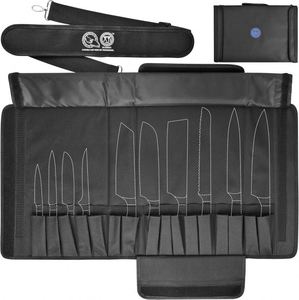 Échantillon gratuit : Sac à outils pour couteau de chef professionnel de haute qualité, design pliable pratique en cuir et toile - Product Image 2