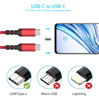 Câble USB 3.0/3.1 USB-C mâle-mâle à charge rapide 60W, blindage en cuivre pur tressé, PVC, 1m, garantie 12 mois