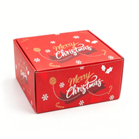 Boîte d'expédition en carton ondulé de luxe pour Noël, personnalisée, rouge, emballage OEM/ODM, boîte cadeau pour le commerce électronique