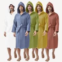 Peignoir en coton gaufré personnalisé OEM, séchage rapide, pour spa et hôtel, léger et absorbant, vente en gros