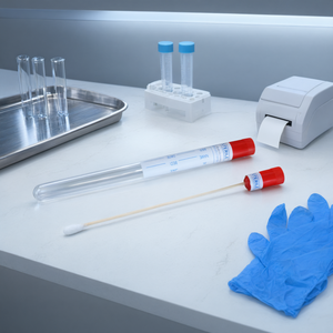 Tubo de Transporte de Muestras Estériles con Tapa Roja, Kit de Recolección de Muestras Virales para Laboratorio Médico - Product Image 3