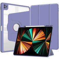 Étui en cuir PU intelligent avec fonction veille automatique et dos transparent en acrylique pour iPad Pro 12.9 et iPad Air 13 pouces, avec support pour stylet