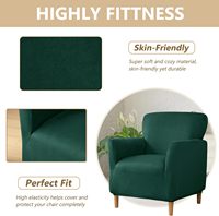 Housse de chaise de salon antidérapante, durable, lavable, unie, protection de meubles, housse de fauteuil en velours doux et luxueux, 25 po x 25 po