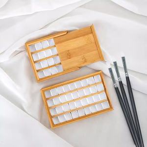 <span class=keywords><strong>Palette</strong></span> de peinture aquarelle en bois de bambou vide, 36 cellules, <span class=keywords><strong>palette</strong></span> portable, boîte de rangement de couleurs pour peintures aquarelle solides - Product Image 2