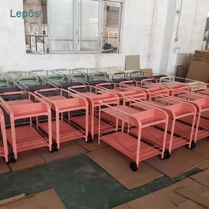 파티오 가든 풀 사이드 호텔 레스토랑을위한 상업 학년 야외 롤링 음식 음료 서빙 왜건 알루미늄 합금 바 카트 - Product Image 5