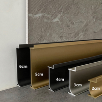 Plinthe encastrée facile à installer (40 mm/1,57 po) en aluminium ultra-mince, plinthe murale invisible 2/3/4/6 cm, ligne de finition pour sol