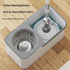 Juego de Trapeador Giratorio con Cubeta Redonda, Diseño Innovador, Transparente, para Limpieza de Pisos con Rotación de 360 Grados - Product Image 6