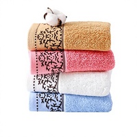 Serviette de toilette 9616 Three Two Shares Ruyi, motif floral bleu et blanc, en porcelaine, épaisse, absorbante, rectangulaire, pour adulte, lavable en machine