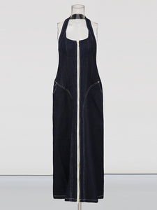 TWOTWINSTYLE Abito Vintage Femminile Senza Maniche <span class=keywords><strong>con</strong></span> Logo Frontale, Cerniere e Vita Alta, Lunghezza al Ginocchio, Nuova Moda - Product Image 5