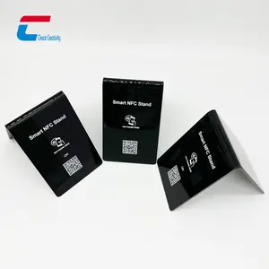 13.56Mhz Custom NFC Google Review Double Side Stand QR Acrylic Touchless NFC Menu Stand Display