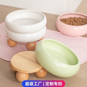 Comedero de Cerámica Redondo y Elevado para Gatos, Boca Ancha, Gran Capacidad, Protege el Cuello - Product Image 5