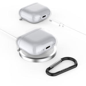 [pluslook] Étui transparent anti-rayures pour AirPods avec charnière en TPU renforcée et mousqueton facile à clipser - Product Image 3