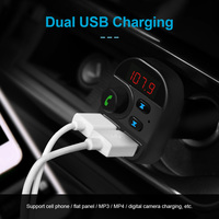 Cargador USB Dual para coche, Kit de manos libres, adaptador de Audio de Radio inalámbrico 5,0 BT, transmisor FM, reproductor MP3