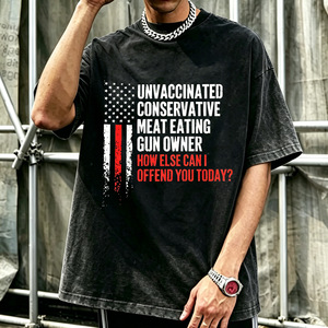 เสื้อยืดวินเทจลายธงชาติอเมริกัน แขนสั้น คอกลม ยูนิเซ็กส์ สตรีทแวร์ - Product Image 5