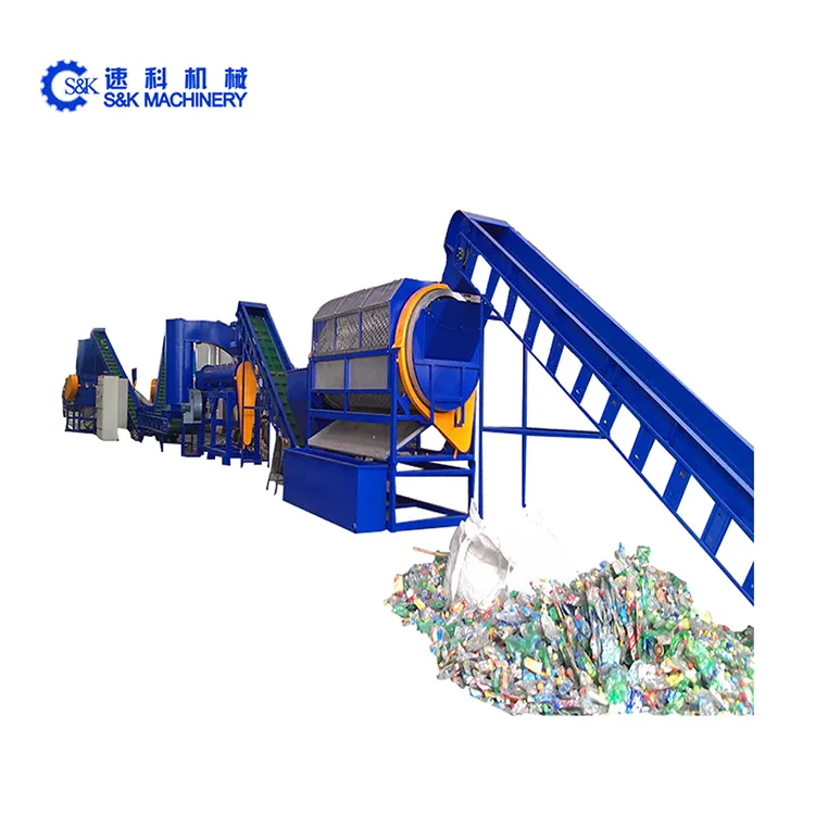 Large capacity pp pe film recycling crushing washing and drying line