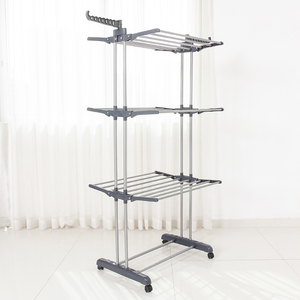 Cintre pour sèche-<span class=keywords><strong>linge</strong></span> à 3 niveaux Séchoir à <span class=keywords><strong>linge</strong></span> portable amovible Séchoir télescopique pliable peu encombrant - Product Image 3