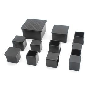 Tappi Quadrati per Gambe di Sedie in Gomma Nera, Protezioni per Piedi di Mobili e Tubi, Coperture per Pavimenti - Product Image 1