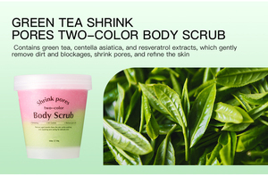 Gommage corporel naturel bicolore en gros pour un nettoyage en profondeur, exfoliant et éclaircissant, marque OEM, au thé vert, <span class=keywords><strong>orange</strong></span> et rose - Product Image 6