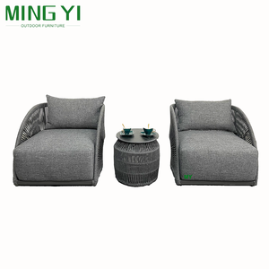Juego <span class=keywords><strong>de</strong></span> Sofás <span class=keywords><strong>de</strong></span> Cuerda Trenzada para Exteriores Set <span class=keywords><strong>de</strong></span> 3 Piezas para Balcón Ocio Jardín Creativo Hotel Patio Villa Habitación Muebles <span class=keywords><strong>de</strong></span> Jardín - Product Image 6
